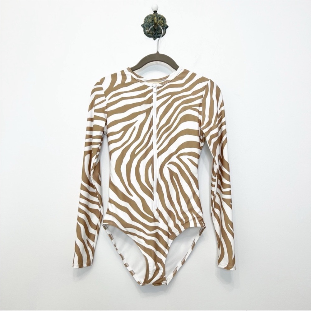 NWOT Long Sleeve Michael Kors Zebra Bathing Suit